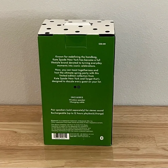 NWT Kate Spade New York Target Exclusive Polka Dot Portable Bluetooth Speaker - Picture 10 of 12